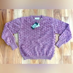 Misha & Puff popcorn crew sweater XS wool Antique Rose